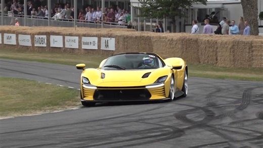 Ferrari Daytona SP3 goes wild with launch control and blue flames