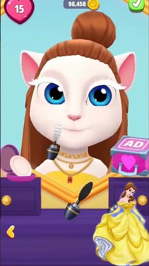 Die with a smile - Makeover // My talking angela 💛Cosplay of Bella from Disney #trend#cosplay#disney