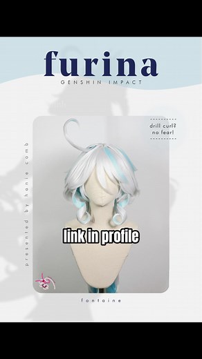 Drill curls? No fear! Styling drill curls can get really messy, I’ve been there too! This tutorial will guide you in detail on how to style more than just drill curls. You’ll learn how to tackle glued on magnetic hair pieces, styling curls and adding custom highlights in a wig. #wigstyling #cosplaywig #cosplaytips #furina #genshinimpact