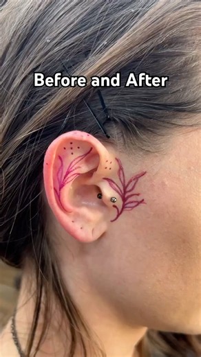 Drawn to fit 👂✨ #eartattoo #artprocess #beforeandafter