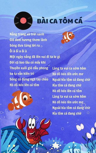 Bài Ca Tôm Cá - Karaoke Bài Hát Cho Bé Mầm Non