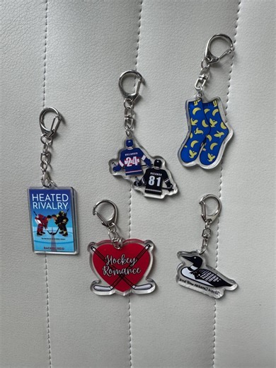 Heated Rivalry Unique Keychains, Acrylic Keychains, Romance Novels, Hockey, Hollander and Rozanov, Stupid Canadian Wolf Bird, Hockey Romance - Etsy Canada