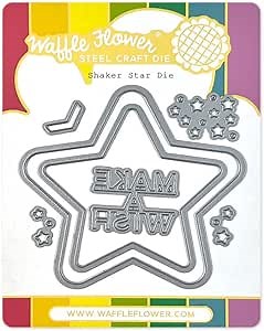 Waffle Flower Shaker Star Die - Shoot for The Stars and Create Brilliant Star Shaker Cards with The Shaker Star die. Set Includes Two Star Frame Dies That can be Used Together or Separately.