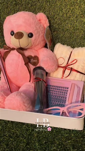 Packs cadeau saint Valentin (10k) Peluche 60cm Serviette corps Kits d’extension cils Élastique cheveux Lunettes Porte clé labubu Rose 🌹 #pack #saintvalentin #cadeau