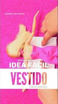 FAcil!! 👗Como hacer ROPA Vestido SIN COSER! para Barbie 🦄 #manualidadesparamuñecas