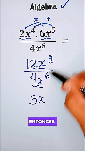 Aprende paso a paso cómo aplicar las leyes de los exponentes y simplificar expresiones algebraicas. Learn step by step how to use exponent rules and simplify algebraic expressions. 💡 #ÁlgebraFácil #EasyMath #MathLearning #ExponentRules #LearnWithMe #MathTips | Matemáticas con Nemo