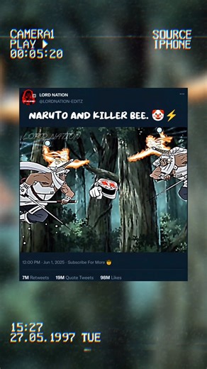 NARUTO AND KILLER BEE 🥶⚡#viralshort #anime #naruto