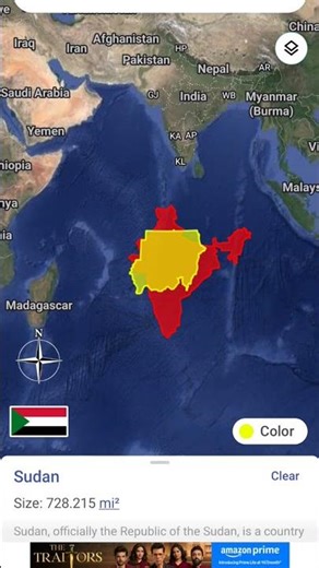 india area vs sudan which country is bigger #comparison #size #india