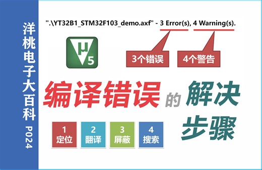 4步快速解决KEIL编译出错【洋桃电子大百科P024】