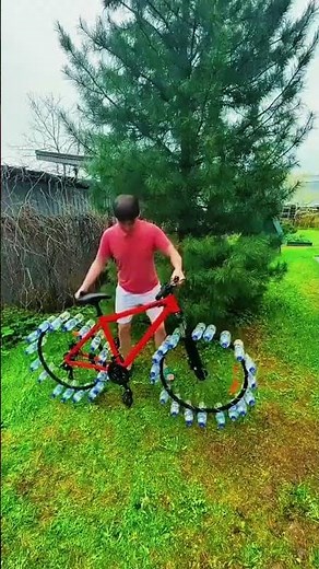 Made a Water Bicycle Using Plastic Bottles!