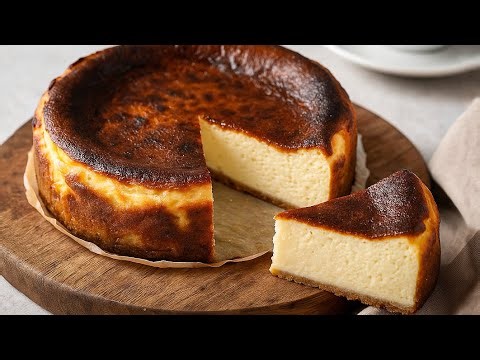 The Gooey Center Secret: Easiest 5-Ingredient Burnt Cheesecake!