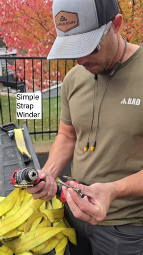 DIY Storage Solution: Using Drill to Wind Up Straps with Nails