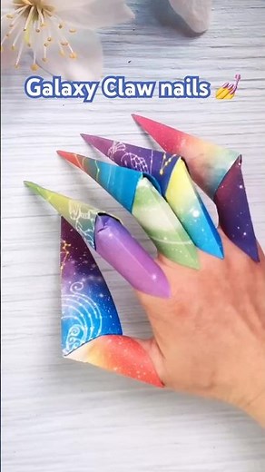 DIY Galaxy Origami Claw Nails ✨🌌 | Easy Paper Craft Tutorial #creativeorigami