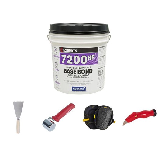V-Notch Spreader, Utility Knife, 2 in. Seam Roller, Knee Pads & 4 Gal. Adhesive Combo (6-Piece) - The Home Depot
