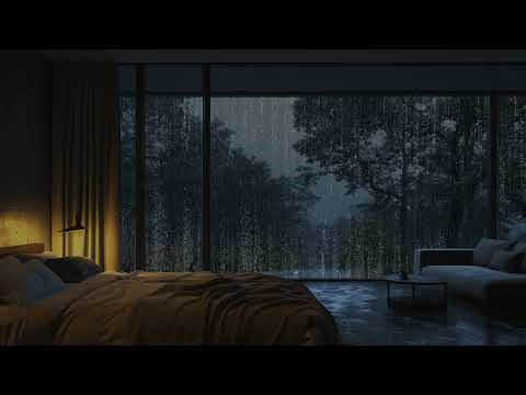 Deep Sleep in a Cozy Bedroom | Heavy Rain Sounds ASMR