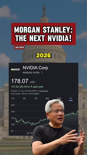 Capital Growth on Instagram: "Morgan Stanley think they found the next Nvidia for 2026, because during the gold rush in the 1800’s the people that made bank werent mining for gold, they were selling shovels, and similarly, during the AI rush over the last 5 years, the company that made the most amount of money wasn’t an AI company, it was Nvidia, a GPU company, because they did the same exact thing. And these are Morgan Stanley’s top picks and shovels plays for 2026,"