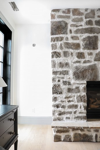 How to: DIY Over-Grouted Stone Fireplace! (For Under $200!) - Chris Loves Julia