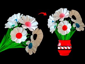 Beautiful White Flowers Making With Paper | DIY Paper Flowers Making Step BY Step