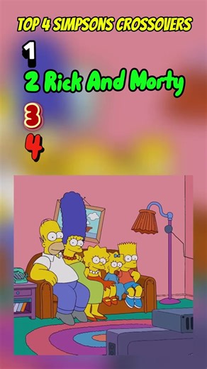 Top 4 Simpsons Crossovers – Which One Wins? 😂 #TheSimpsons #RickAndMorty #CartoonCrossover #90sCartoons #ComedyCentral