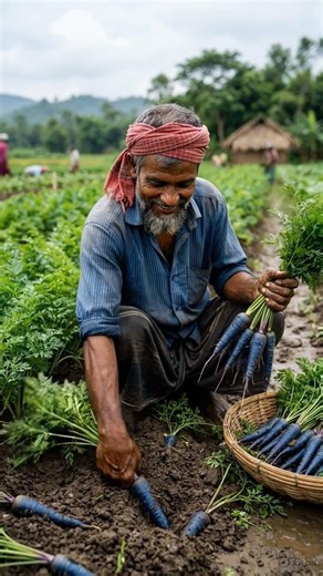 blue carrot harvesting. #shorts