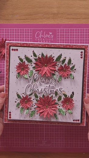 Craft along creating this stunning Christmas card, using our Poinsettia on the Edge stamp and die set ✨ | Chloes Creative Cards
