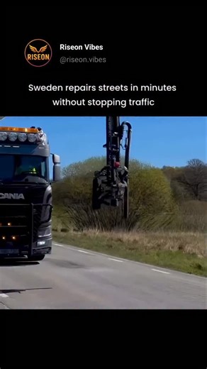 Riseon | Sweden’s new road-repair system uses automated machines that scan, fill, and seal damaged asphalt in real time. The genius part? It works... | Instagram