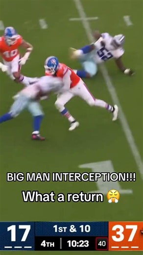 BIG MAN INTERCEPTION 🏈🔥#nfl #nflfootball#highlights#sports#football