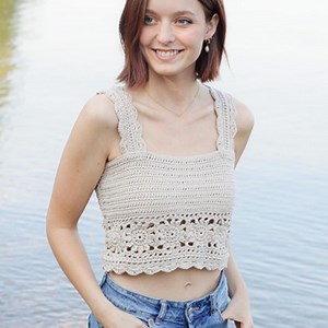 Boho Crochet Crop Top Pattern Floral Lace Summer Tank Top Tutorial Instant Digital PDF - Etsy