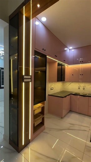 This Pink Laminate Kitchen Looks So Cute & Stylish 💗✨