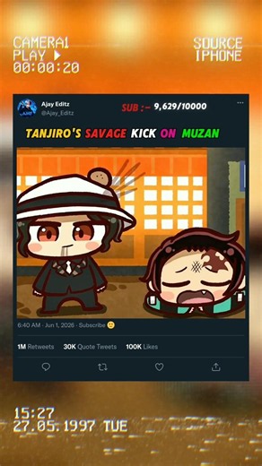 Tanjiro's Savage Kick On Muzan 😱🔥! #demonslayer #animeviral #muzan