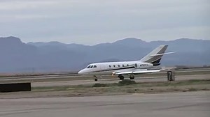 1980 Dassault Falcon 20-F5 Landing At Mesa Arizona's Williams Gateway Airport