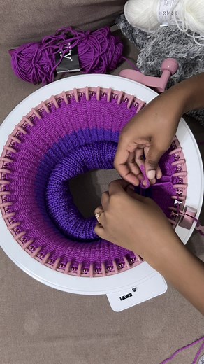 Knitting Infinity Scarf with Sentro Machine | Charity Yarn Creations