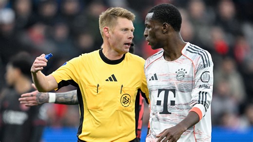 Nicolas Jackson sees red for horrific tackle before Luis Diaz gets second yellow card in feisty clash between Bayern and Bayer Leverkusen | Goal.com US