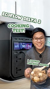 KAKAIBANG COOKING VIDEO 😉👨‍🍳 Was testing the EcoFlow DELTA 3 power station with our home appliances when I thought of cooking chicken adobo using our induction cooker. Coz you know, just in case there's a power outage since tag-ulan na naman. And look at our bunso's reaction! Ang OA!!! 😁 It also worked on our TV, electric fan, microwave oven, rice cooker, refrigerator, and as a UPS for our WHF essentials such as Wi-Fi modem, disk storage, and laptop! 💚 EcoFlow EcoFlow Philippines #EcoFlowPH