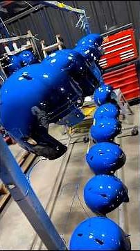 🔥 Painting Football Helmets Blue & Black Two-Tone with Blue Flakes! #footballhelmet #diy #paint