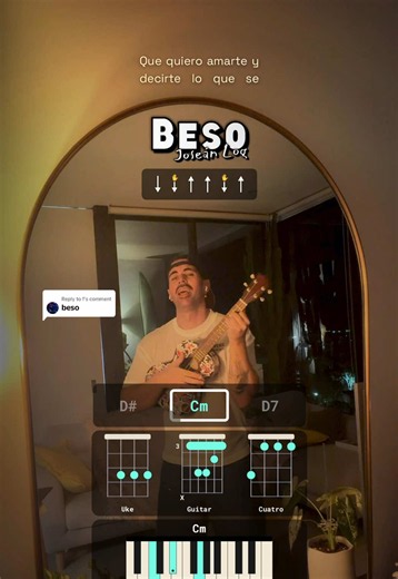 Replying to @f Era Beso! De Joseán Log cover ukulele guitarra cuatro y piano - tutorial acordes rasgueo y letra - fácil, rápido y sencillo 🤗 #ukelele #ukulele #acordes #rasgueo