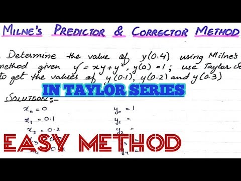 Milne's Predictor and Corrector Method|| Taylor Series|| Engineering Mathematics @initial-essentials