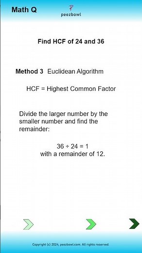 Math - 07 - HCF - Method 3 - Euclidean Algorithm (#38)