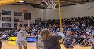 Visually Impaired Student Sinks Basketball Shot, Crowd Goes Wild