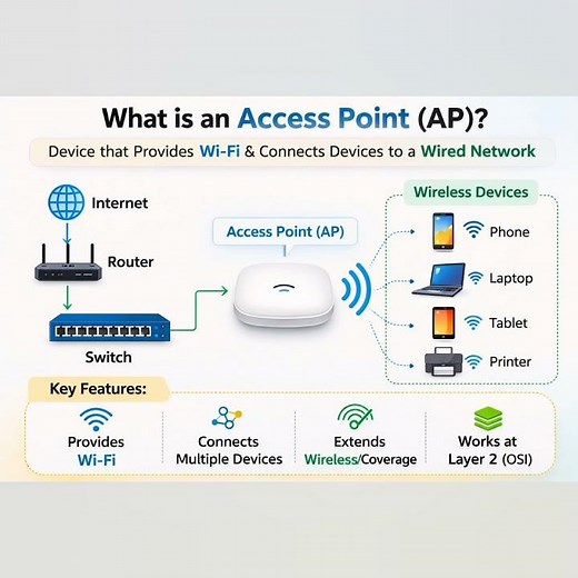 Access Point (AP) Explained Simply | WiFi Networking Basics #shorts