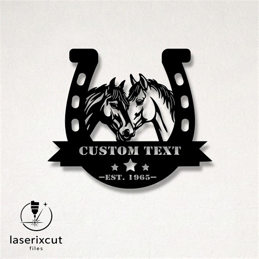 Customizable Horseshoe Silhouette Laser Cut Vector – SVG, DXF, Ai, Pdf Files Glowforge, Cricut, Metal, Wall Decor, Digital Download - Etsy