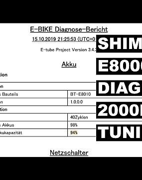 Shimano E8000 Tuning Diagnose Bericht