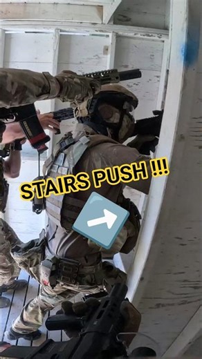 Pushing the Stairs Like Pros 💥 #airsoftgame #cqbcombat #shorts #teamwork