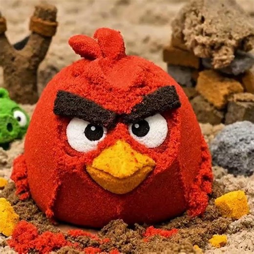 Angry Bird Kinetic sand ASMR #relaxing #lifeisbutadream #satisfying #ytshorts #viral
