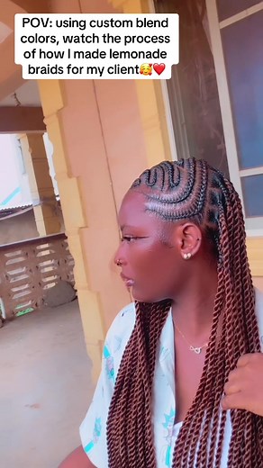 Watch the Process of Creating Lemonade Braids with Custom Blend Colors