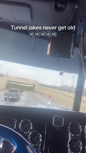 Loud Jake Brake Sounds from Large Trucks