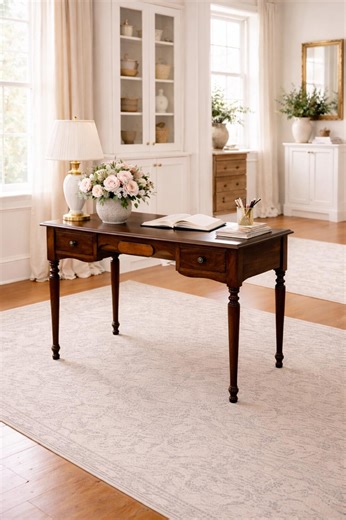 NEW! AVAILABLE! Antique Style Wooden Writing Desk With Removable Hutch Back | Petite Vintage Vanity Desk With Drawers | Solid Wood Secretary - Etsy