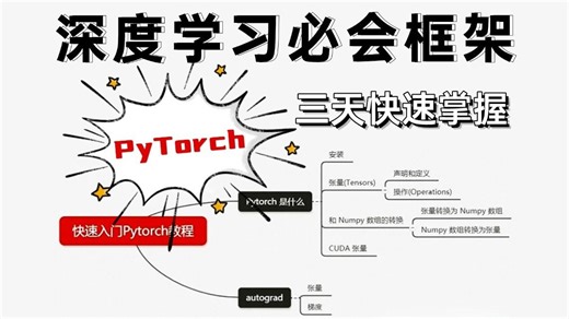 如何三天上手AI必会框架？公认讲解最系统明了的【PyTorch】入门到进阶教程，附配套代码练手学习！