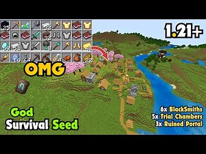 🔥God Seed Minecraft 1.21 | 3 Portals and Spawners, 50+ Diamonds, 5 Trial Chambers & Nether Fortress