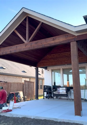 Gable Slanted Patio Cover Construction in DFW